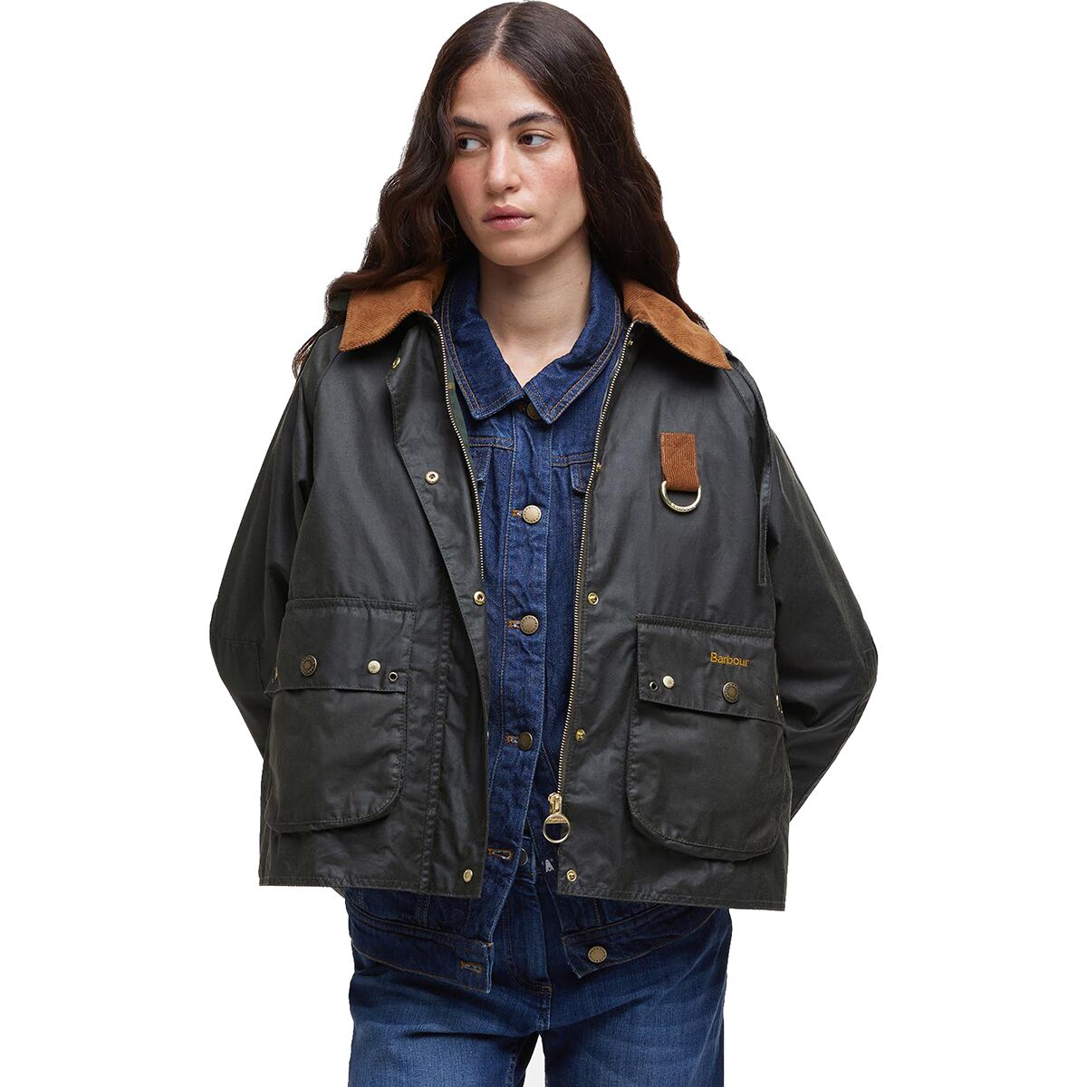 Image of Barbour Erma Wax Jacket - Women's Archive Olive/Ancient Tartan, US 12/UK 16