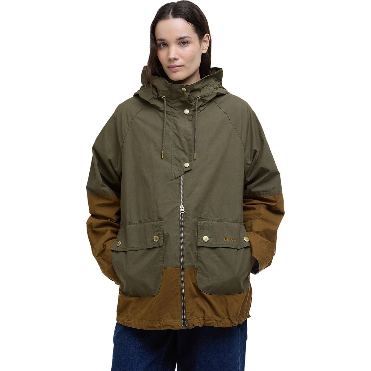 Image of Barbour Hayley Showerproof Jacket - Women's Dusky Green/Breen/Ancient Tartan, US 12/UK 16