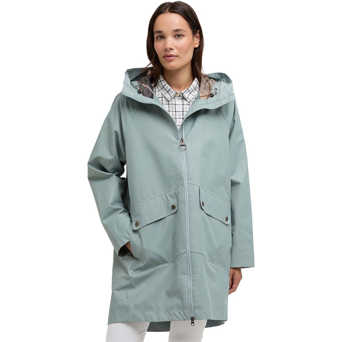 Image of Barbour Heron Waterproof Jacket - Women's Blue Sage/Gardenia, US 6/UK 10