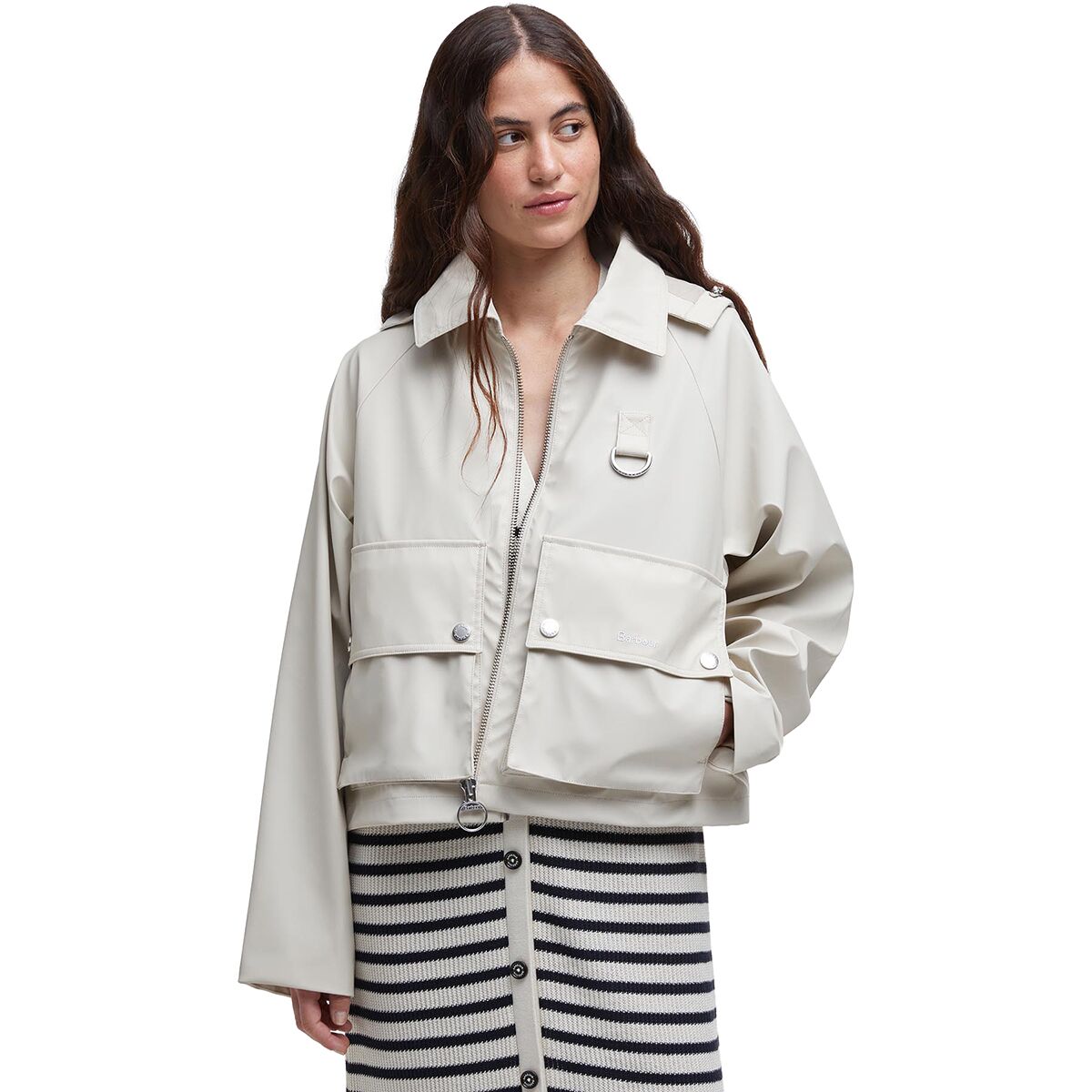 Image of Barbour June Showerproof Jacket - Women's Blanc, US 14/UK 18