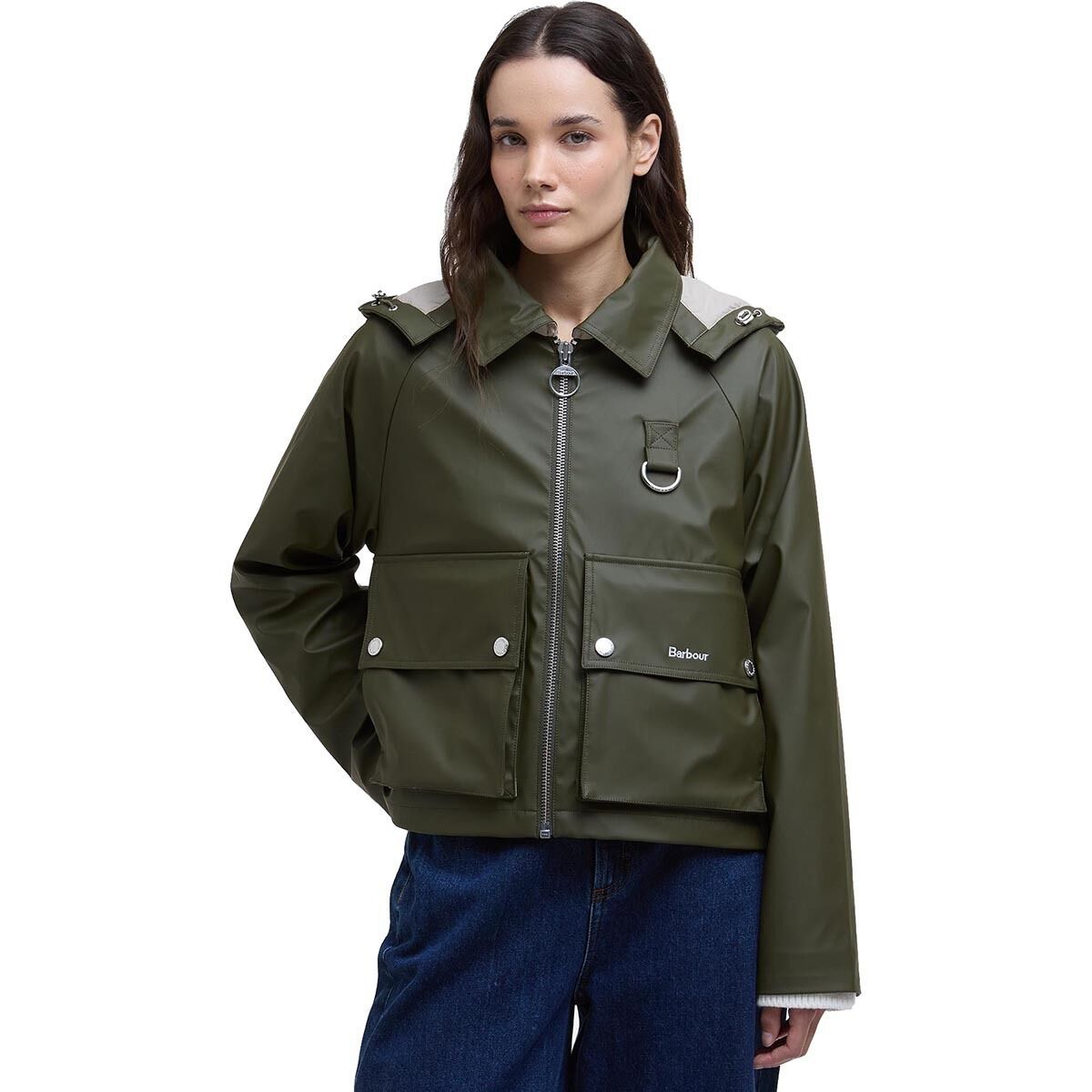 Image of Barbour June Showerproof Jacket - Women's Deep Olive, US 12/UK 16