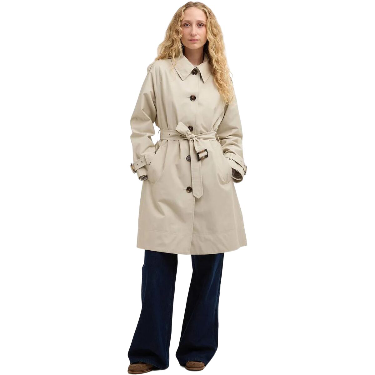 Image of Barbour Maia Showerproof Jacket - Women's Mist / Dress Navy Tartan, US 10/UK 14