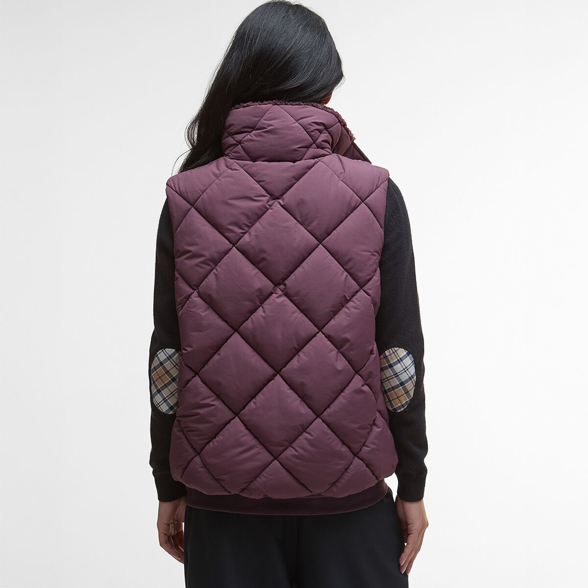(取寄) バブアー レディース ベッキー パファー ジレ - ウィメンズ Barbour women Becky Puffer Gilet - Women's Black Cherry/Muted Tartan BLCHMUTA_D3.jpg