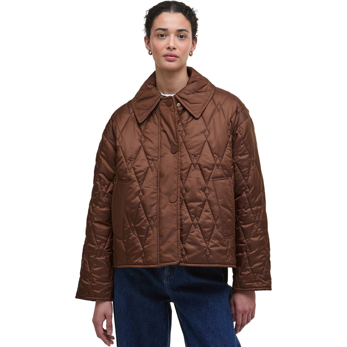 Image of Barbour Bernadette Quilted Jacket - Women's Vicuna/Hessian Tartan, US 8/UK 12