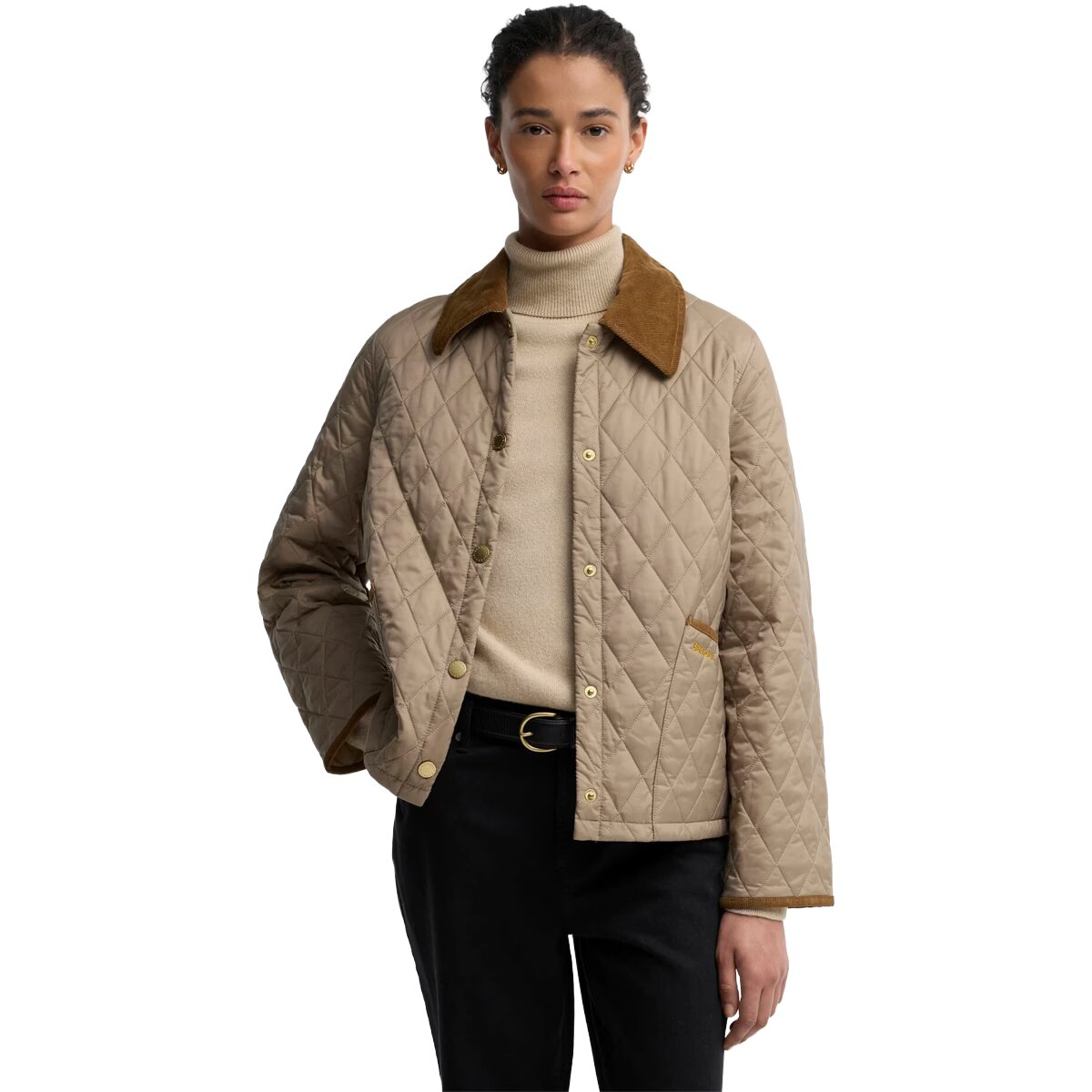 Image of Barbour Icons Cropped Liddesdale Quilted Jacket - Women's Light Trench/ Birchwood, US 4/UK 8