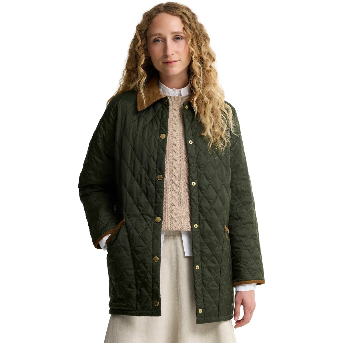 Image of Barbour Icons Modern Liddesdale Quilted Jacket - Women's Olive/Classic, US 2/UK 6
