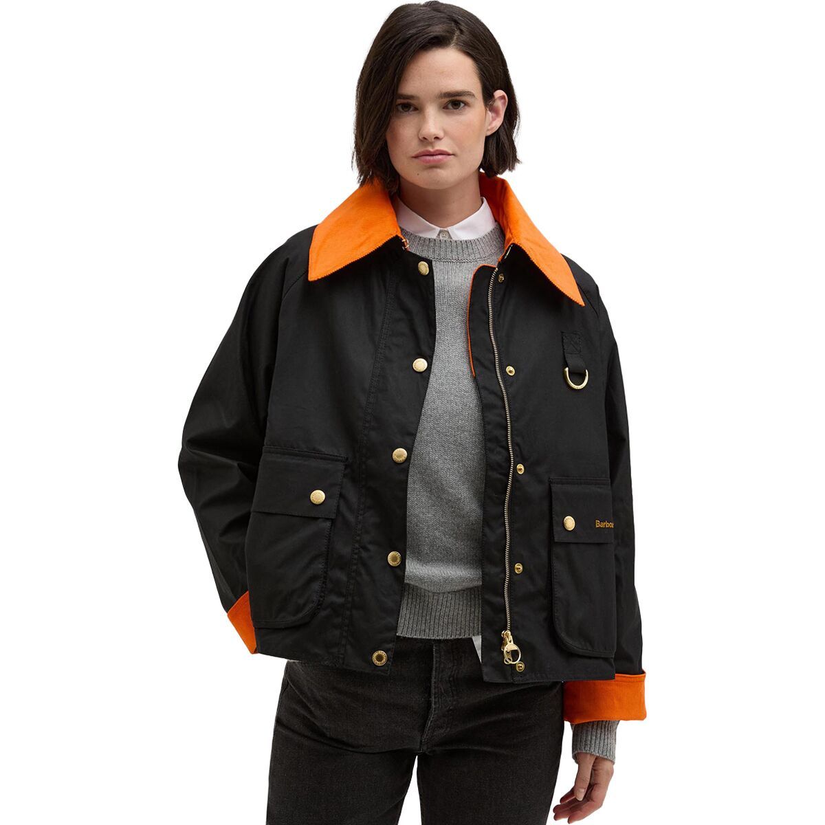 Image of Barbour Icons Spey Wax Jacket - Women's Black/Classic, US 14/UK 18