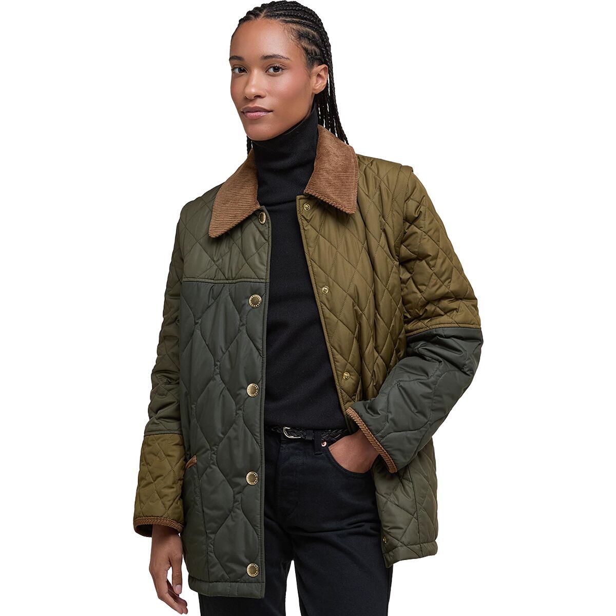 Image of Barbour Lorrie Quilted Jacket - Women's Fern Leaf/Sage/Light Sage, US 14/UK 18