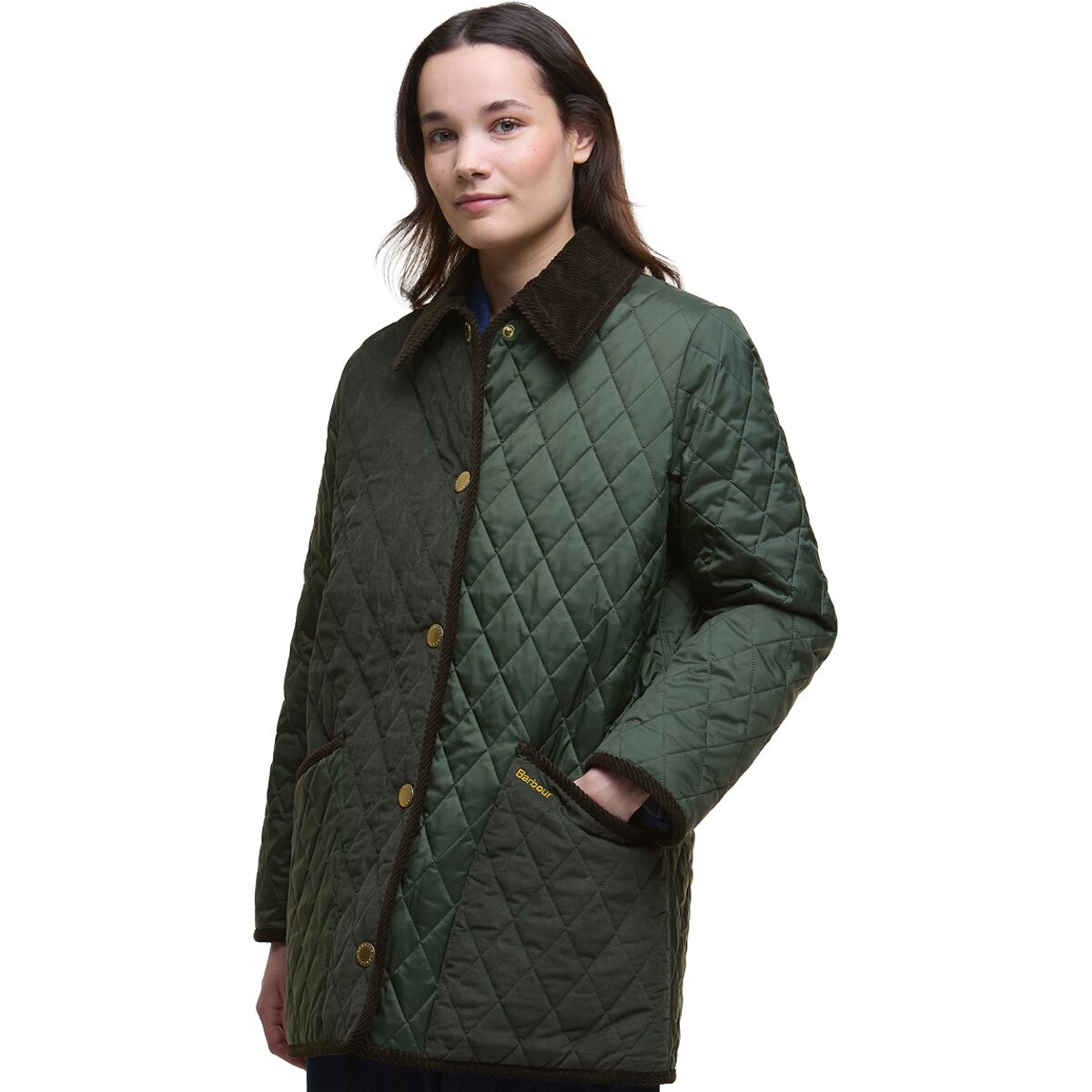 Image of Barbour Meryl Quilted Jacket - Women's Olive/Ancient Tartan, US 14/UK 18