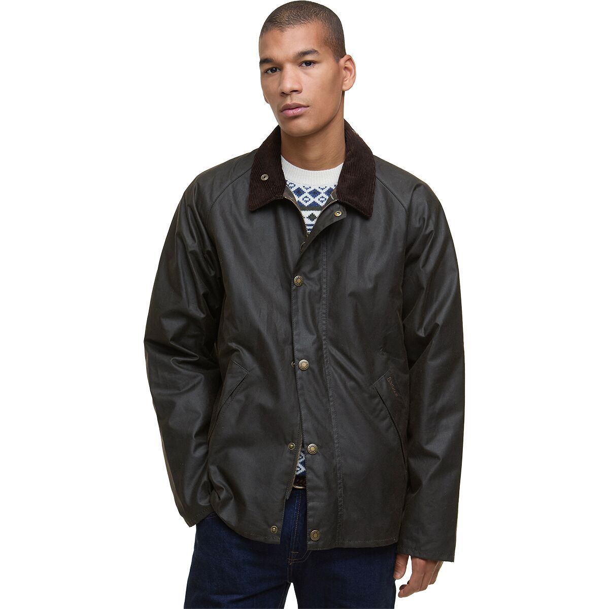 Image of Barbour Tracker Wax Jacket - Men's Olive, XXL