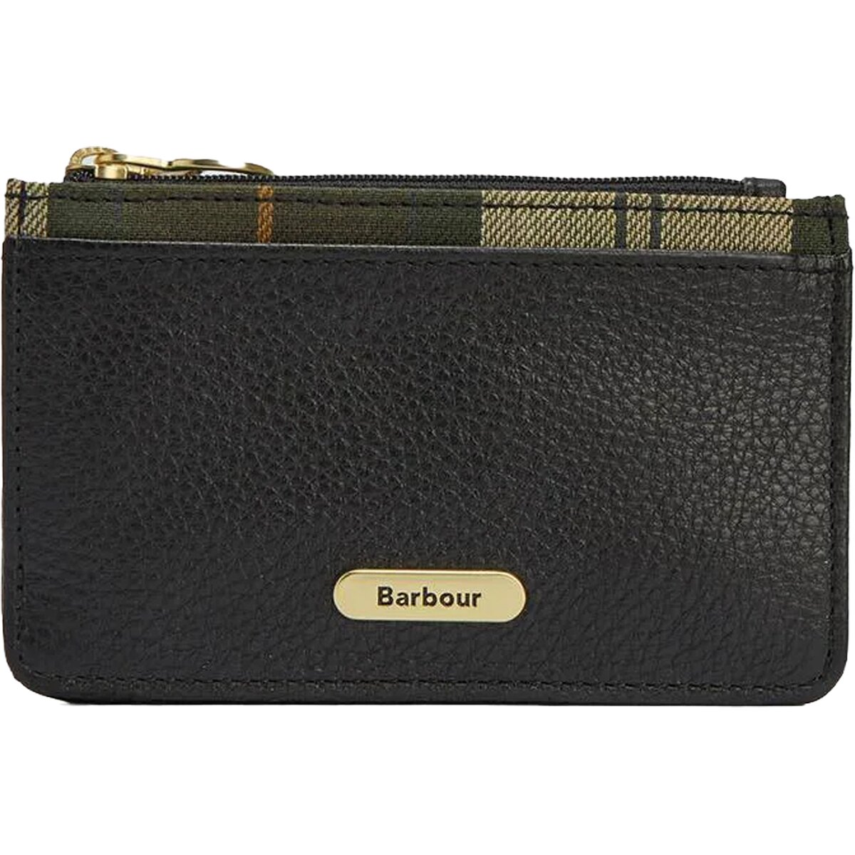 Image of Barbour Alder Leather Card Holder Black/Ancient, One Size