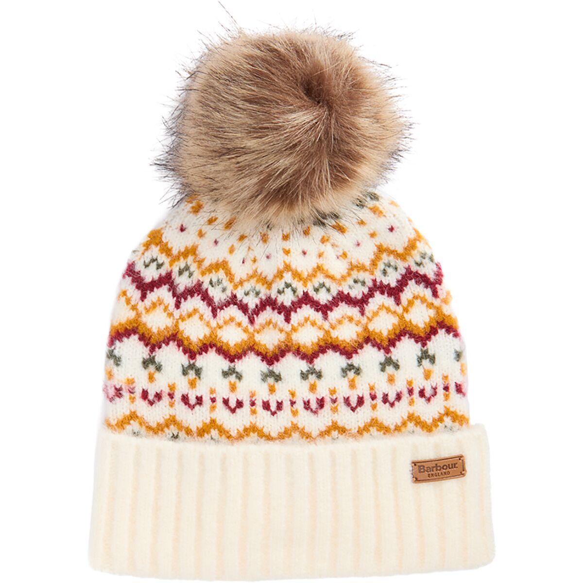 Image of Barbour Kingsford Fair Isle Beanie Hat Cloud, One Size