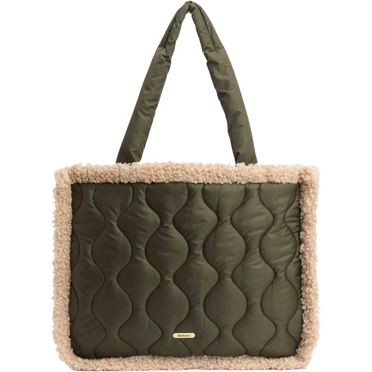 Image of Barbour Marnie Quilt Tote Bag Olive, One Size