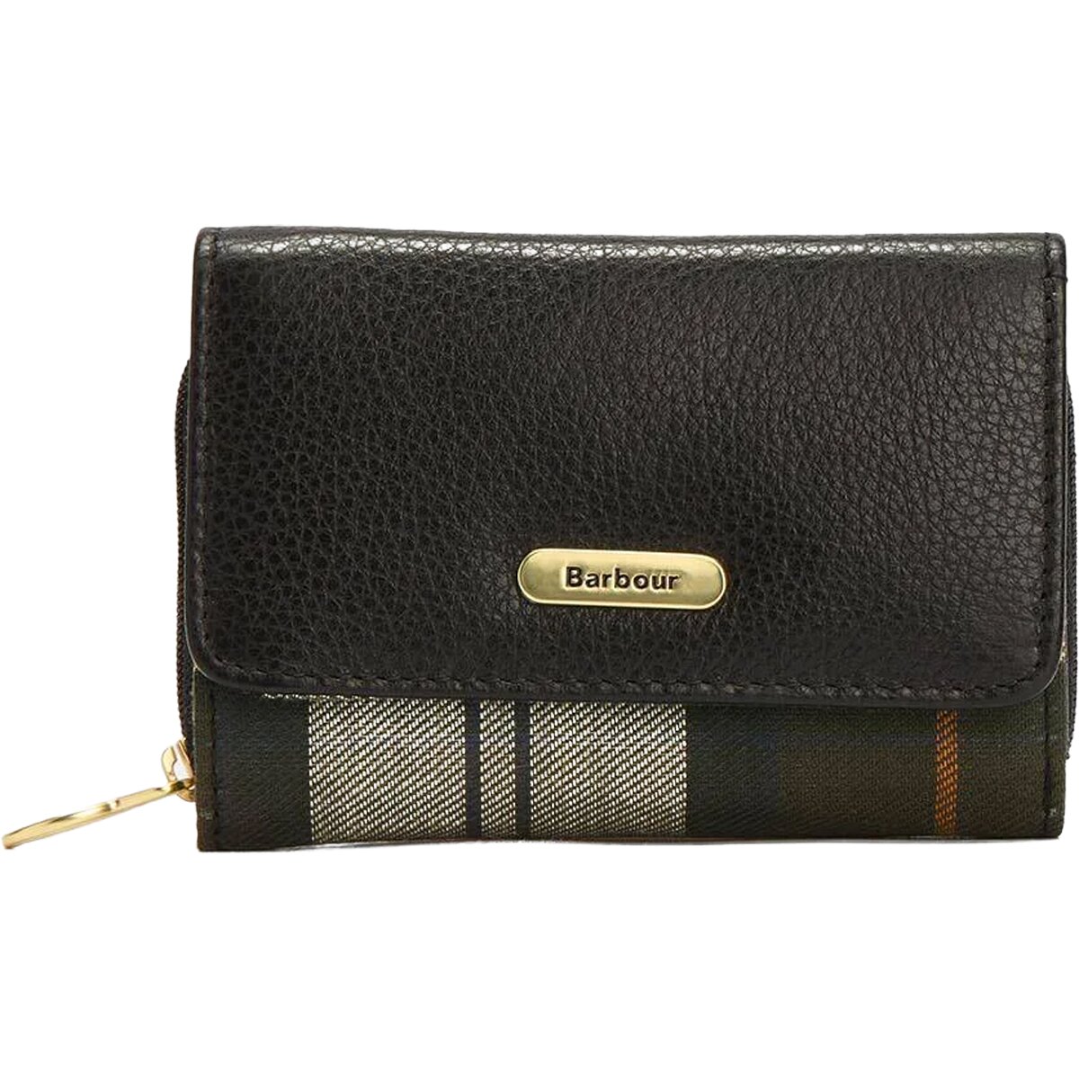 Image of Barbour Rosa Leather French Purse Black/Ancient, One Size
