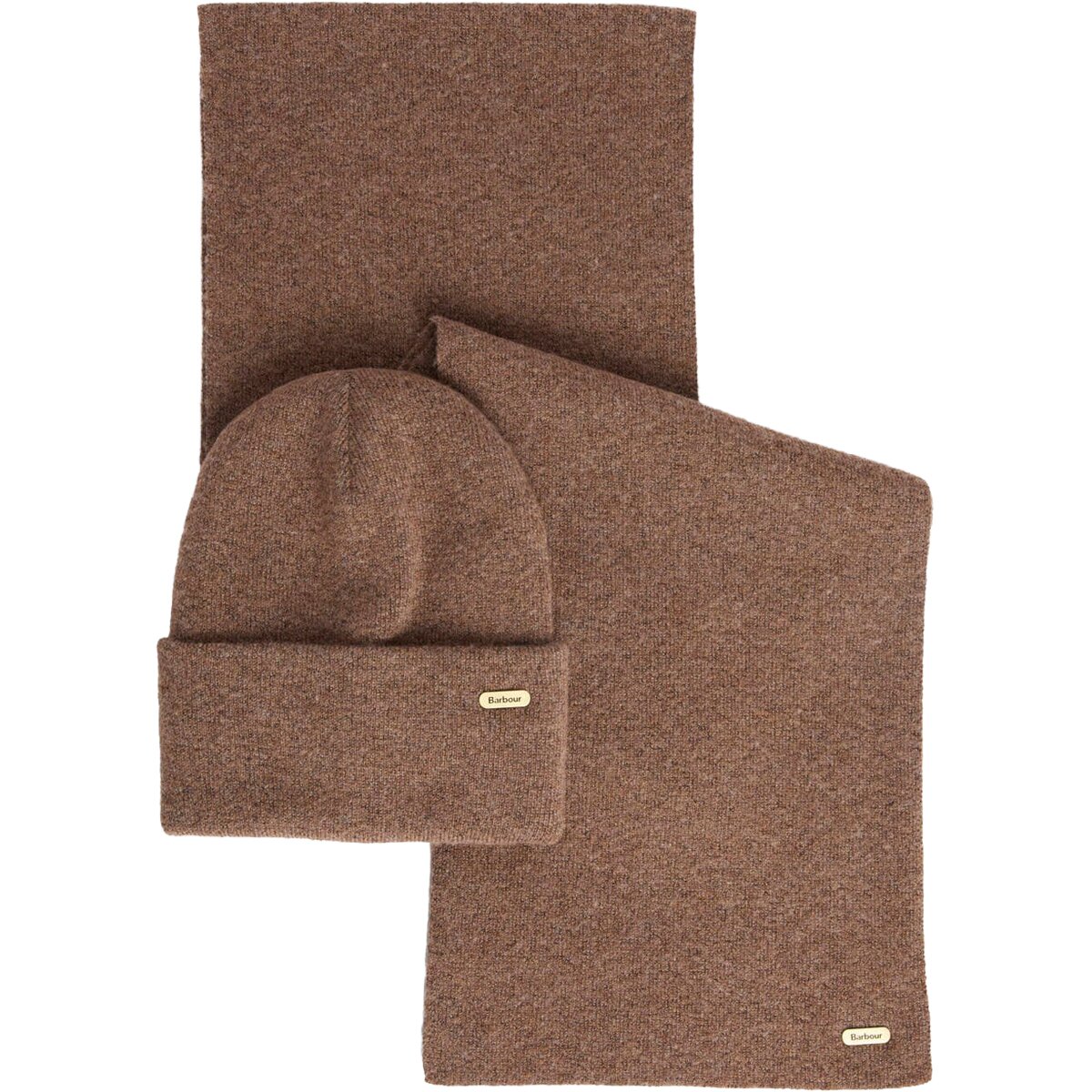 Image of Barbour Winona Beanie & Scarf Gift Set Mocha, One Size
