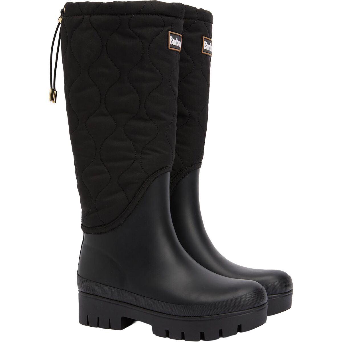 (取寄) バブアー レディース マーニー キルテッド トール ウェリー - ウィメンズ Barbour women Marnie Quilted Tall Welly - Women's Black Barbour Marnie Quilted Tall Welly - Women's - Footwear