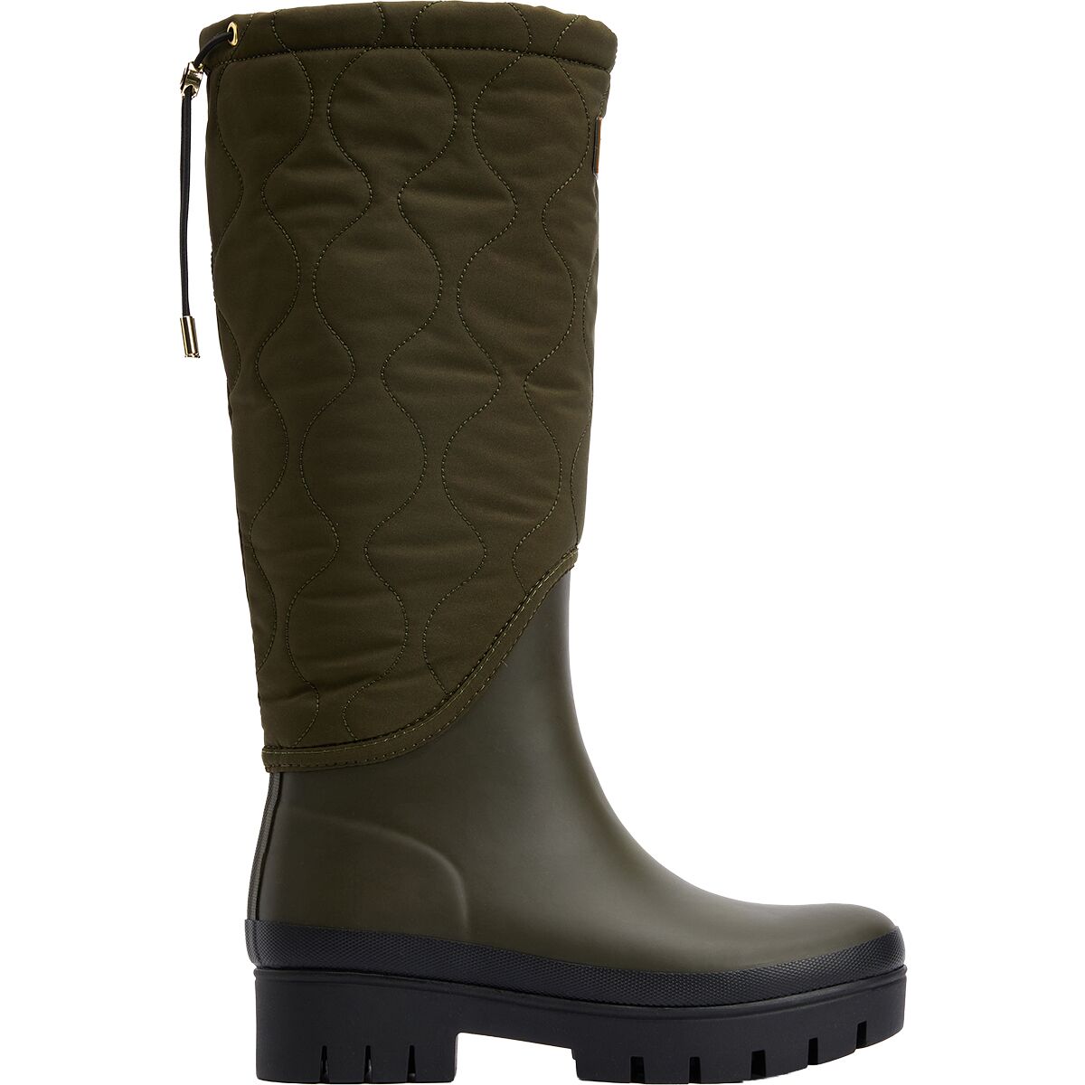 Image of Barbour Marnie Quilted Tall Welly - Women's Olive/Black, 6.0