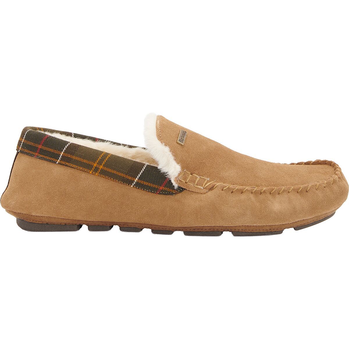 Image of Barbour Monty Moccasin Slipper - Men's Camel Suede, 8.0