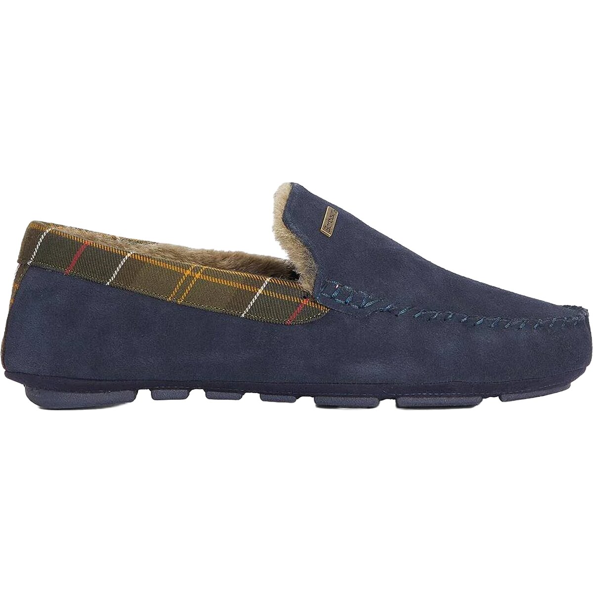 Image of Barbour Monty Moccasin Slipper - Men's Navy Suede, 11.0