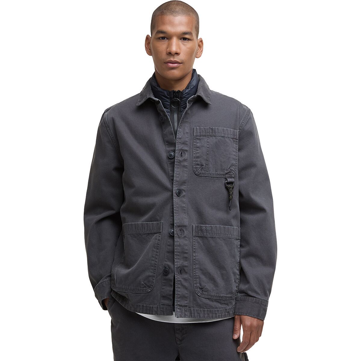 Image of Barbour Bowland Garment Dyed Overshirt - Men's Black, L