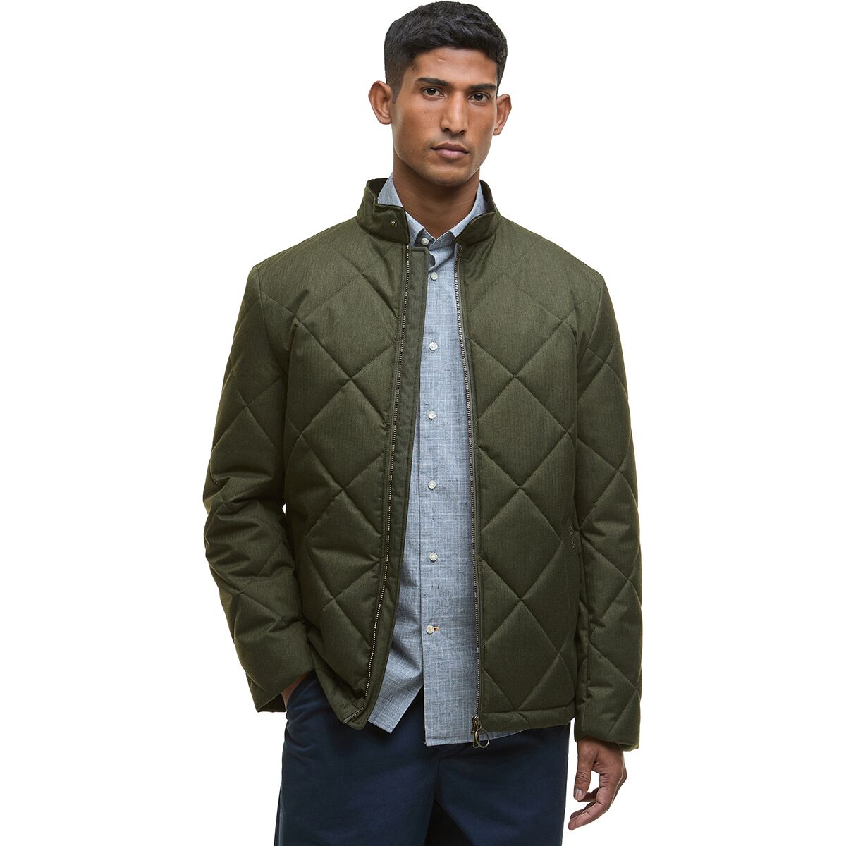 Image of Barbour City Harrington Quilted Jacket - Men's Olive, XXL