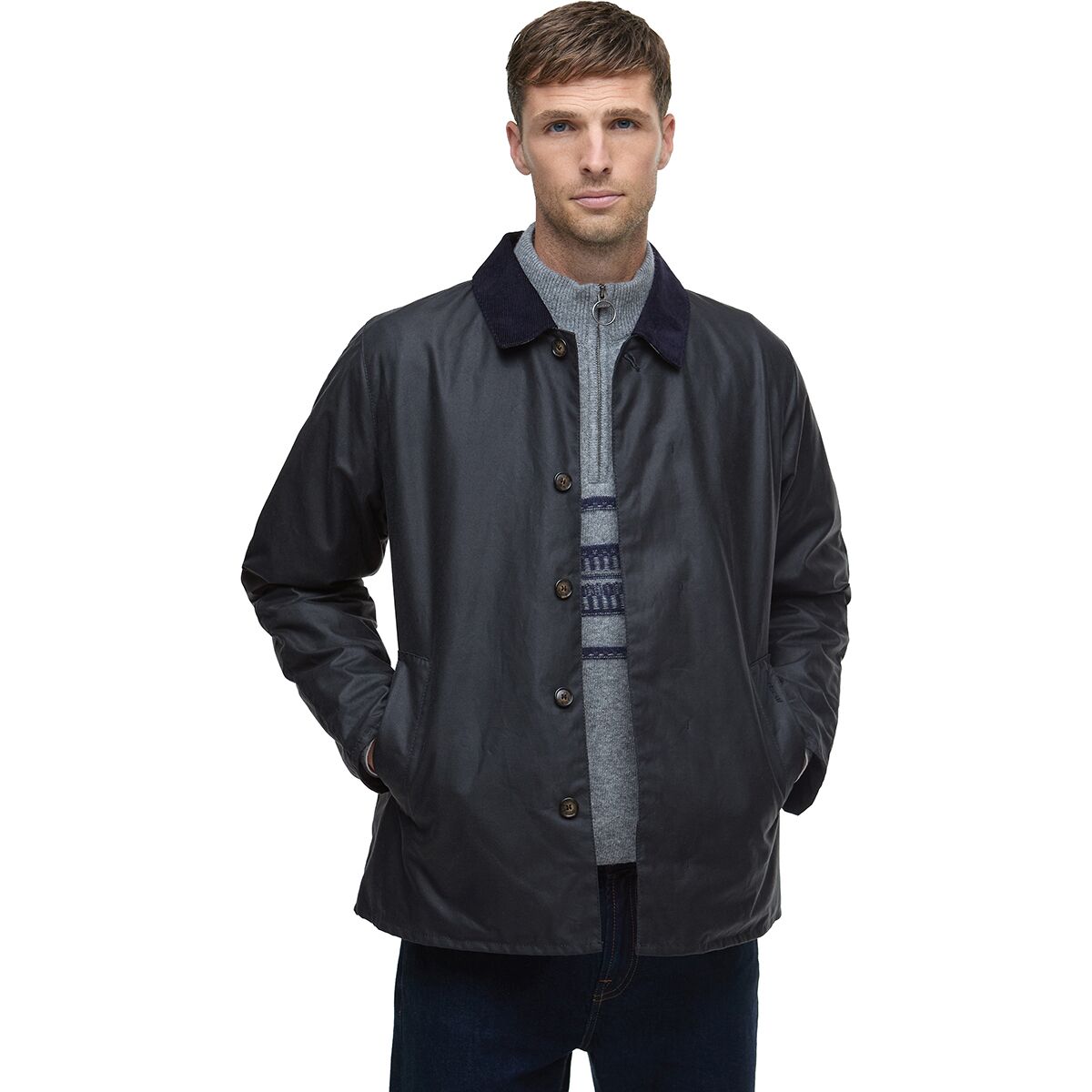 Image of Barbour Short Lorden Wax Mac - Men's Navy, M