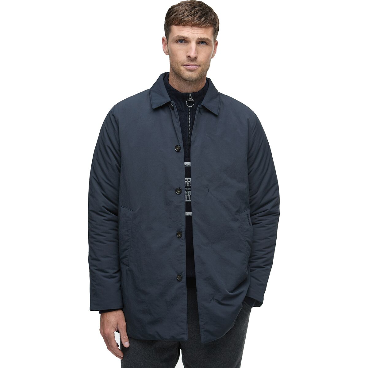 Image of Barbour Wadded Lorden Showerproof Mac - Men's Dark Navy, XL