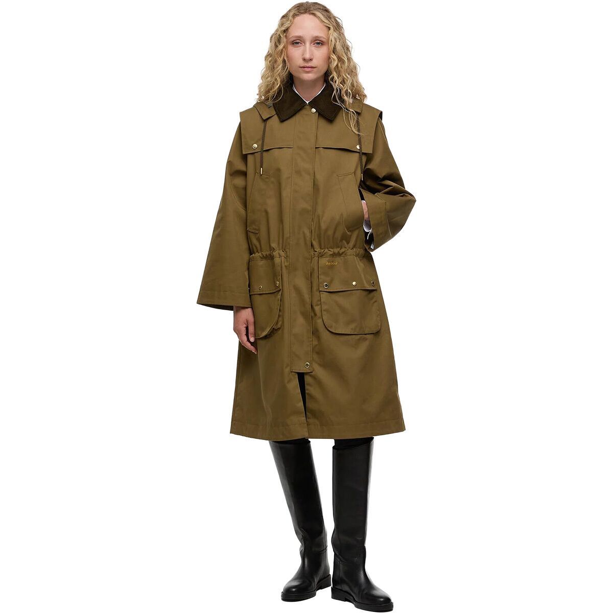 Image of Barbour Bilsdale Showerproof Jacket - Women's Golden Olive/Ancient Tartan, US 10/UK 14