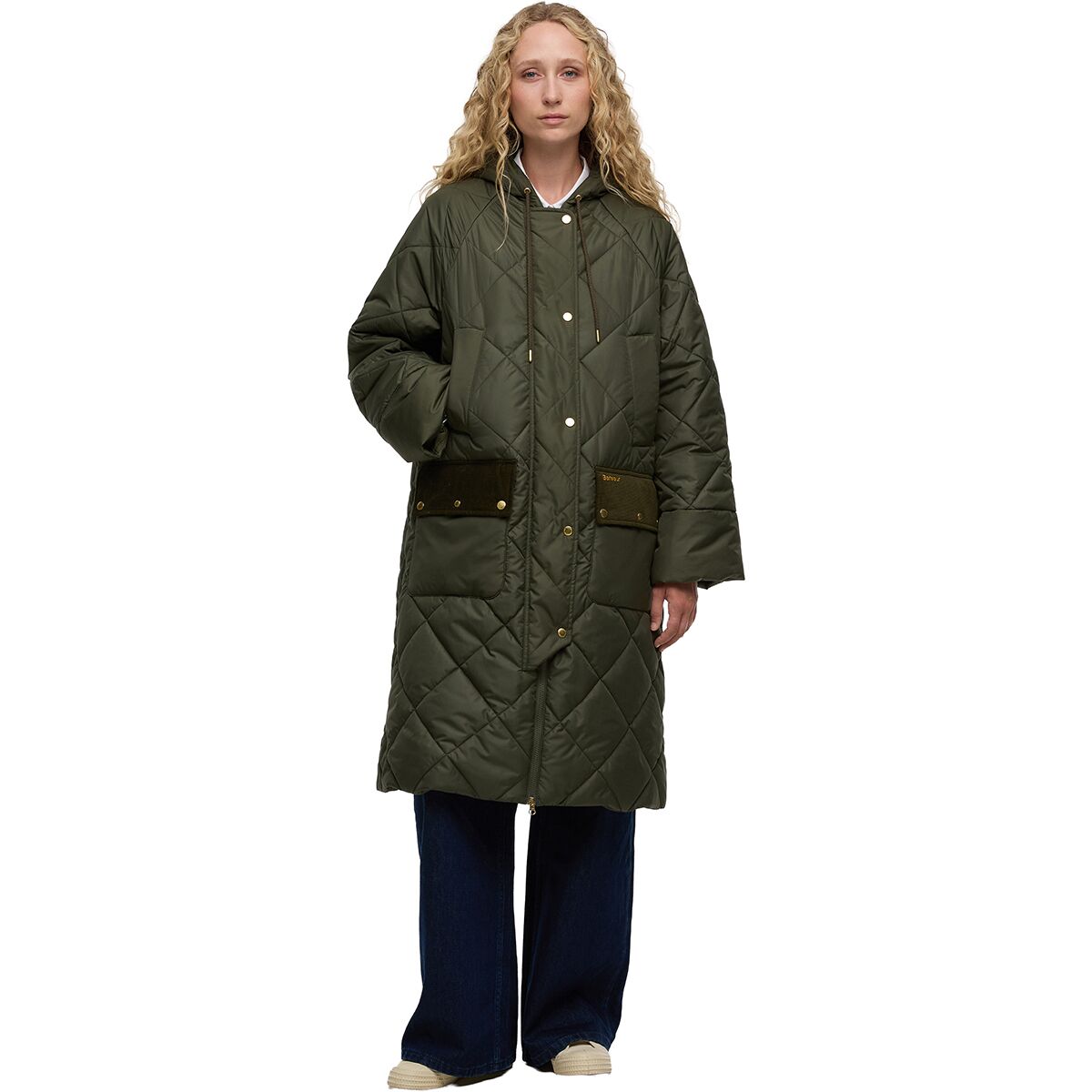 Image of Barbour Braidley Quilted Jacket - Women's Olive/Ancient Tartan, US 14/UK 18
