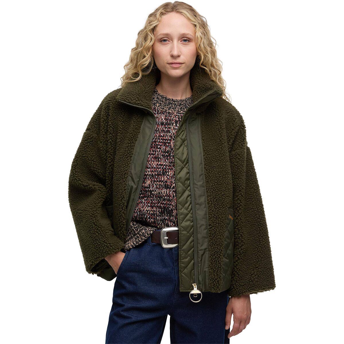 Image of Barbour Brawby Fleece - Women's Olive, US 10/UK 14