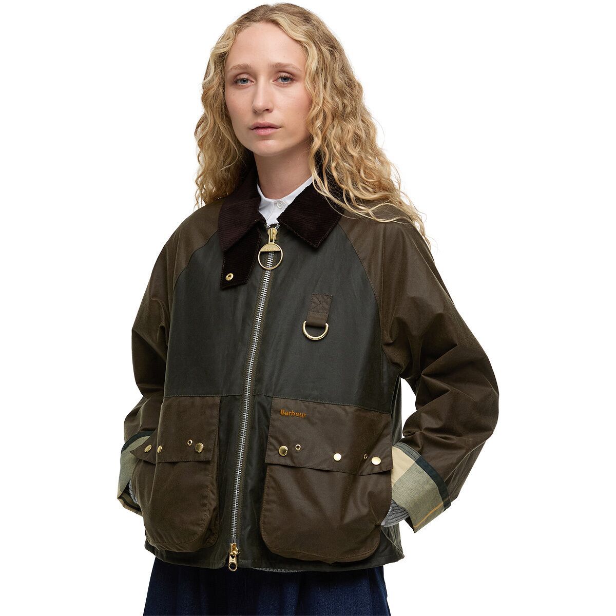 Image of Barbour Kearton Wax Jacket - Women's Archive Olive/Beech/Ancient Tartan, US 4/UK 8