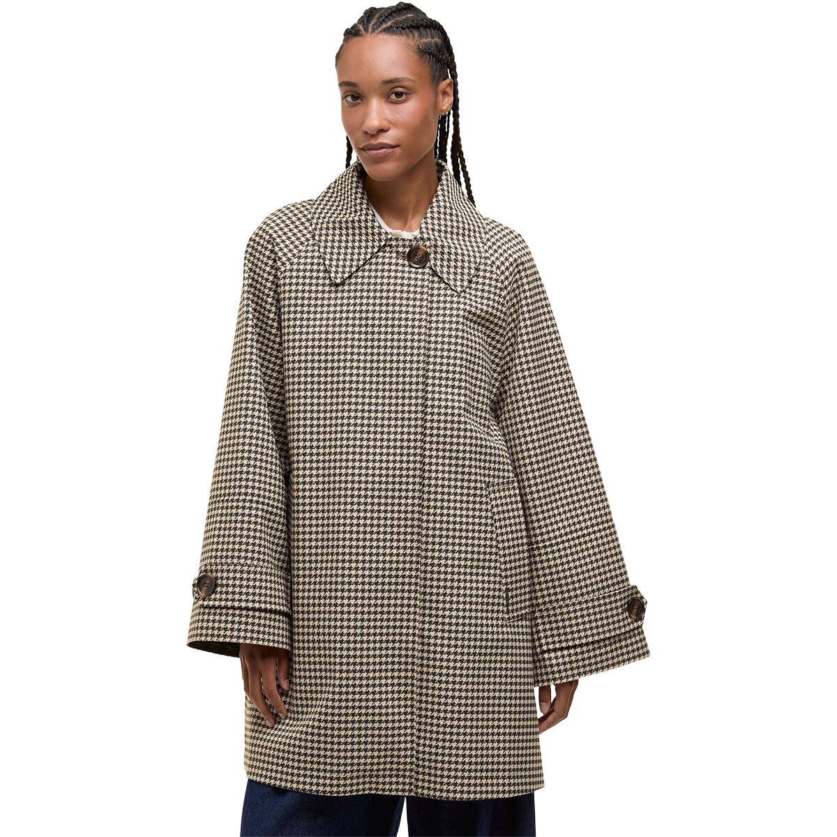 Image of Barbour Kennedy Check Showerproof Jacket - Women's Sage Houndstooth/Mist, US 12/UK 16