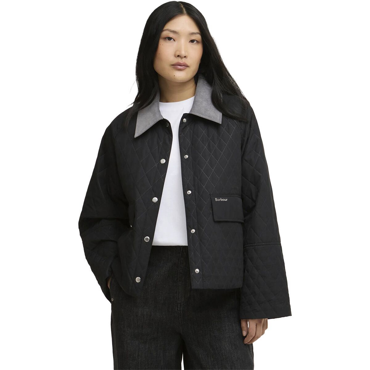 Image of Barbour Kirby Quilted Jacket - Women's Black/Dress, US 6/UK 10