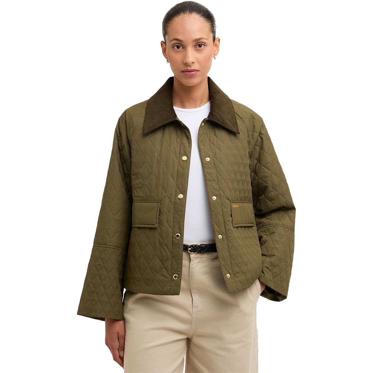 Image of Barbour Kirby Quilted Jacket - Women's Ivy Green/Ancient, US 10/UK 14
