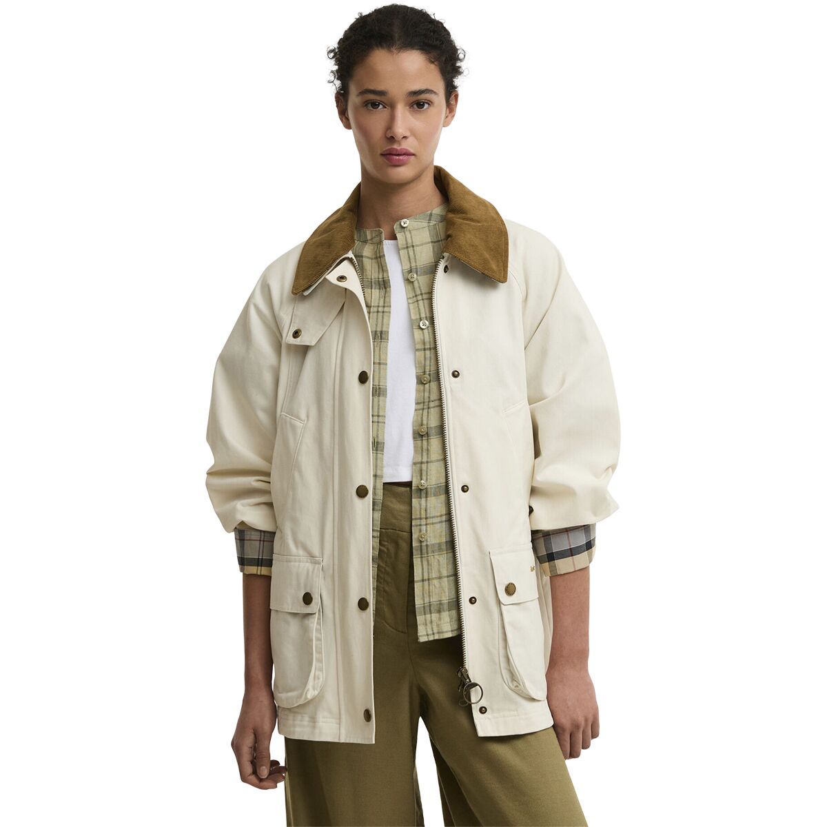 Image of Barbour Modern Beadnell Casual Jacket - Women's Light Pearl/Dress/Beige, US 6/UK 10