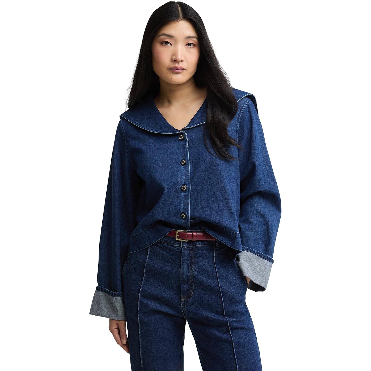 Image of Barbour Dartmoor Shirt - Women's Mid Wash Indigo, US 8/UK 12