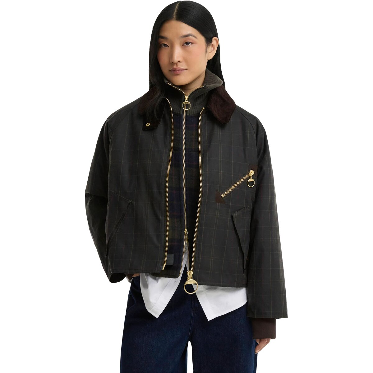Image of Barbour Arlene Checked Wax Jacket - Women's Classic/Shadow Classic, US 8/UK 12