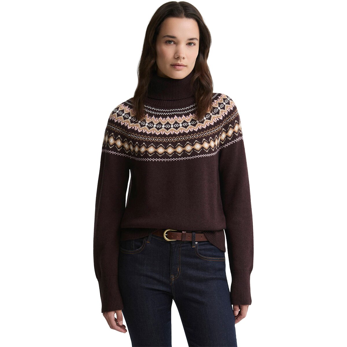 Image of Barbour Darwen Knitted Jumper - Women's Seal Brown, US 10/UK 14