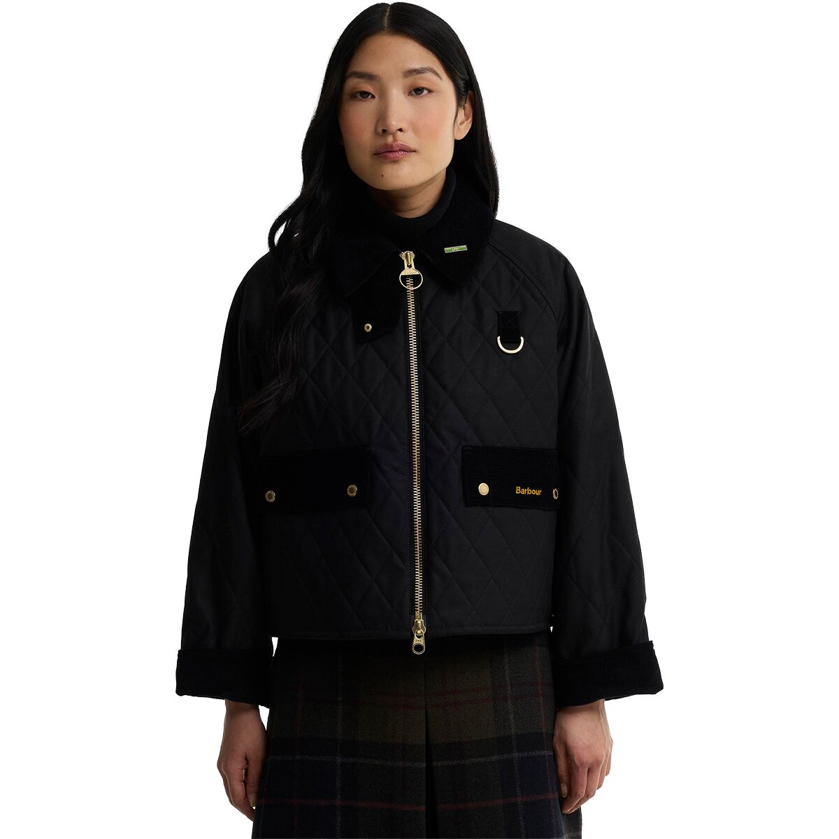 Image of Barbour Icons Quilted Spey Wax Jacket - Women's Black/Classic, US 4/UK 8