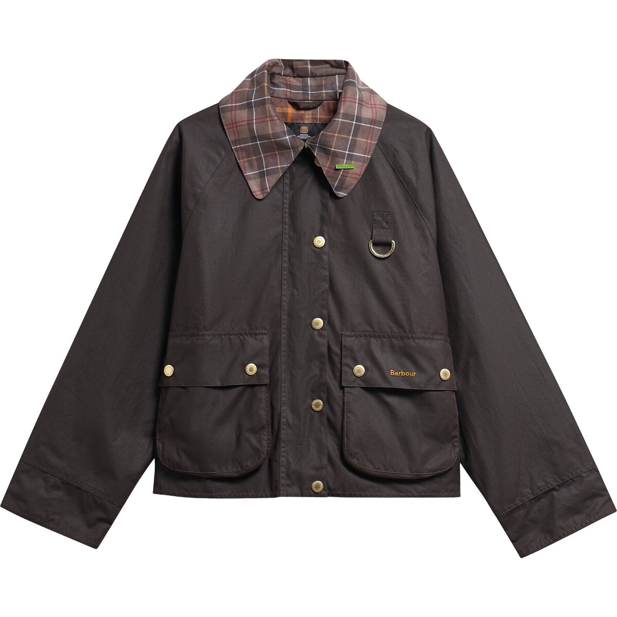 Image of Barbour Icons Tartan Collar Spey Wax Jacket - Women's Rustic/Muted, US 6/UK 10