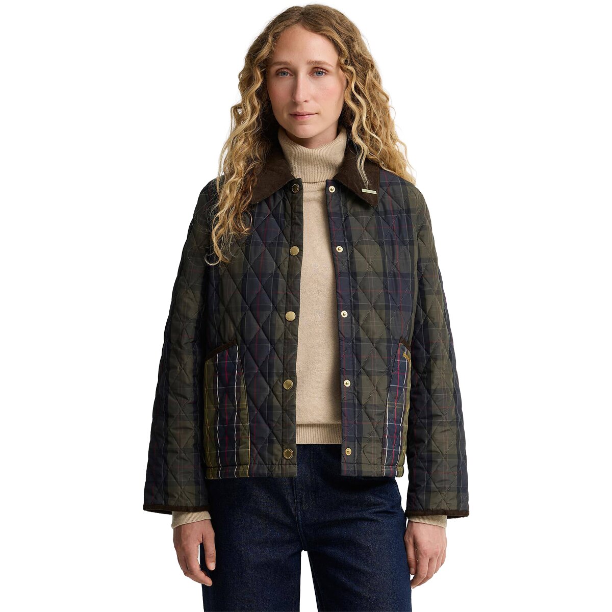 Barbour Reimagined Icons Tartan Cropped Liddesdale Jacket - Women's Shadow Classic/Classic, US 6/UK 10