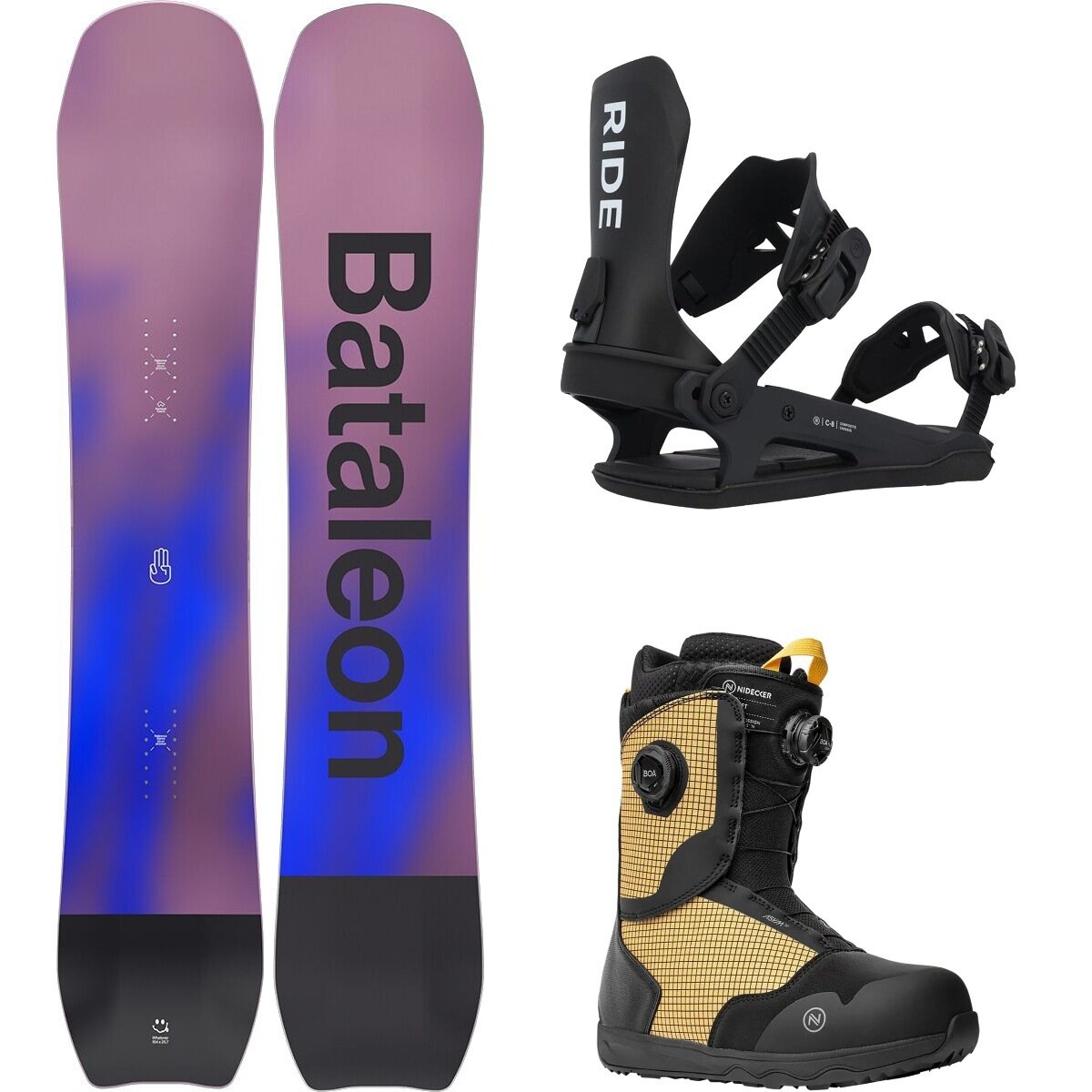 Image of Bataleon Whatever w/ Rift Boot + Ride C-8 Snowboard Package One Color,Black,Yellow/Black, 148cm,S,7