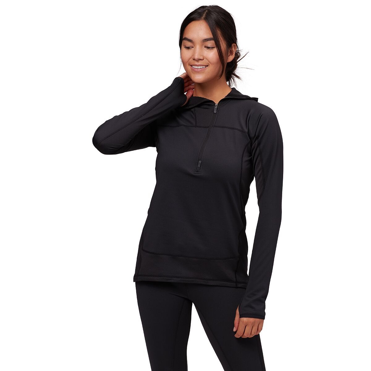 Backcountry Hybrid Grid Fleece Pullover - Women's Black, S