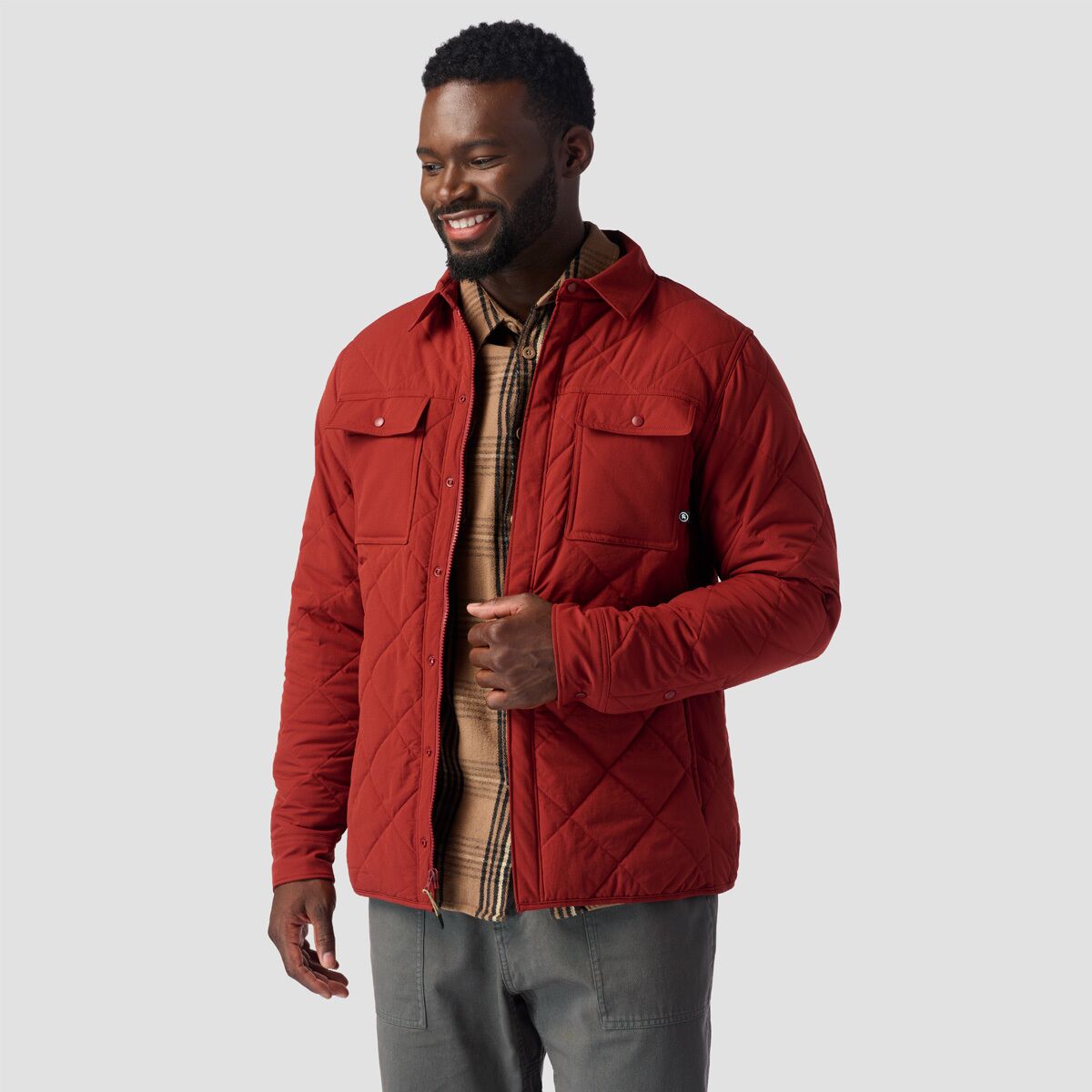 Mens red quilted best sale jacket