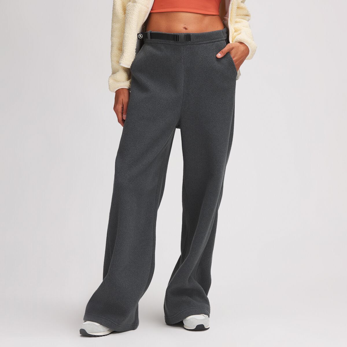 【Raucohouse】Hugo fleece wide banding pants HUGO - Regular-fit wide-leg trousers in cotton twill - Light