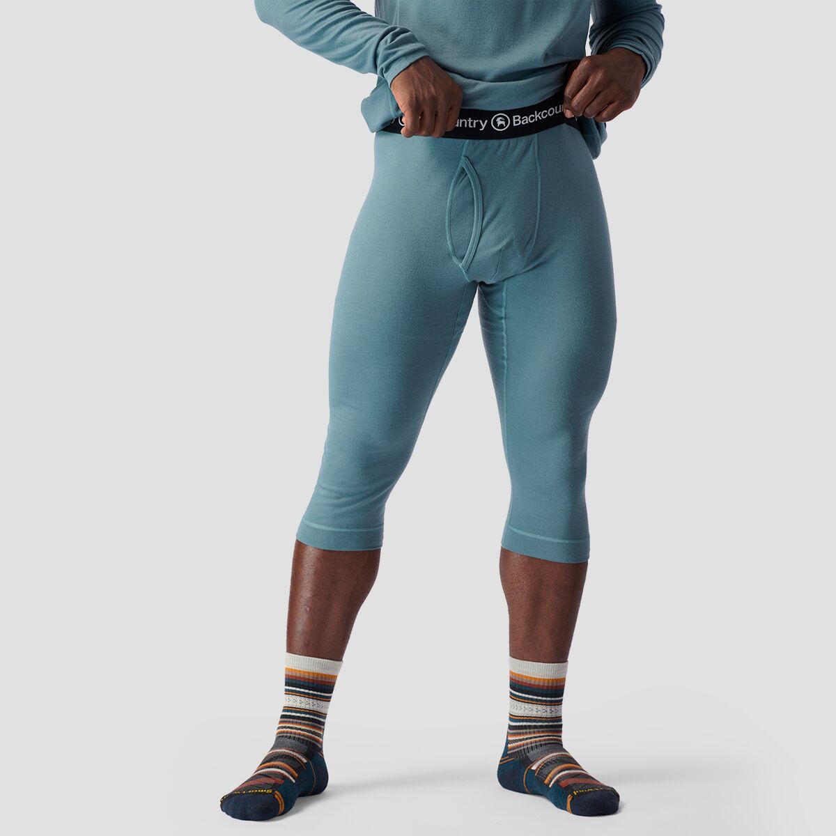 Backcountry Spruces Mid-Weight Merino 3/4 Baselayer Bottom - Men's Goblin Blue, XXL