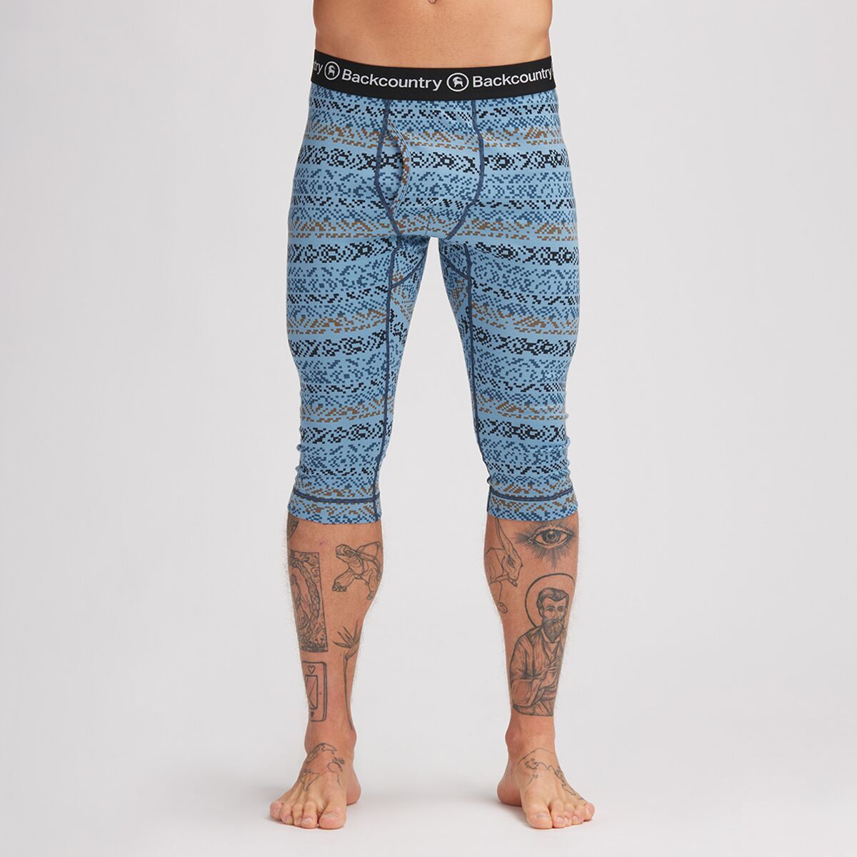 Backcountry Spruces Print Merino 3/4 Bottom - Men's Fjord Print, M