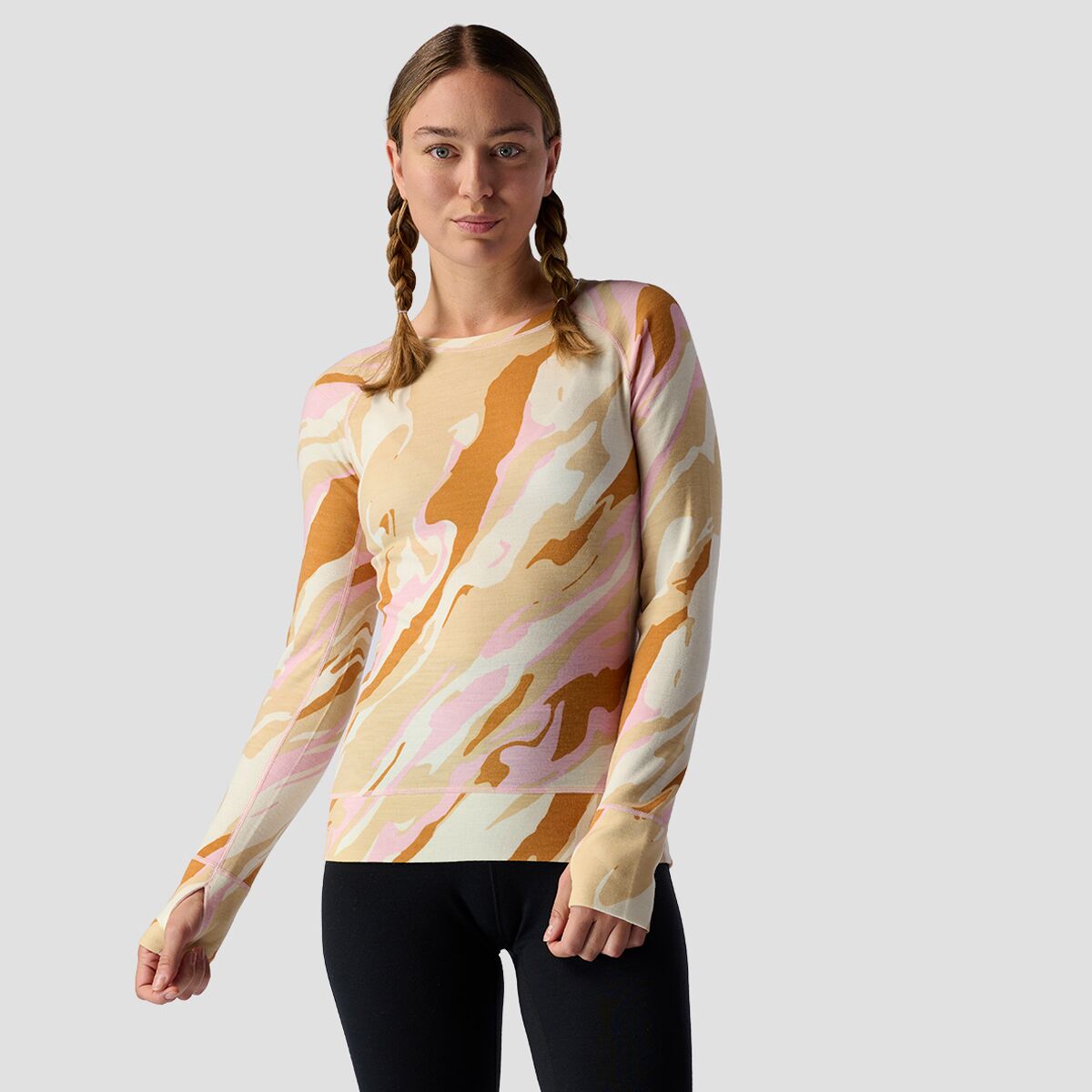 Backcountry Spruces Mid-Weight Merino Printed Baselayer Crew - Women's