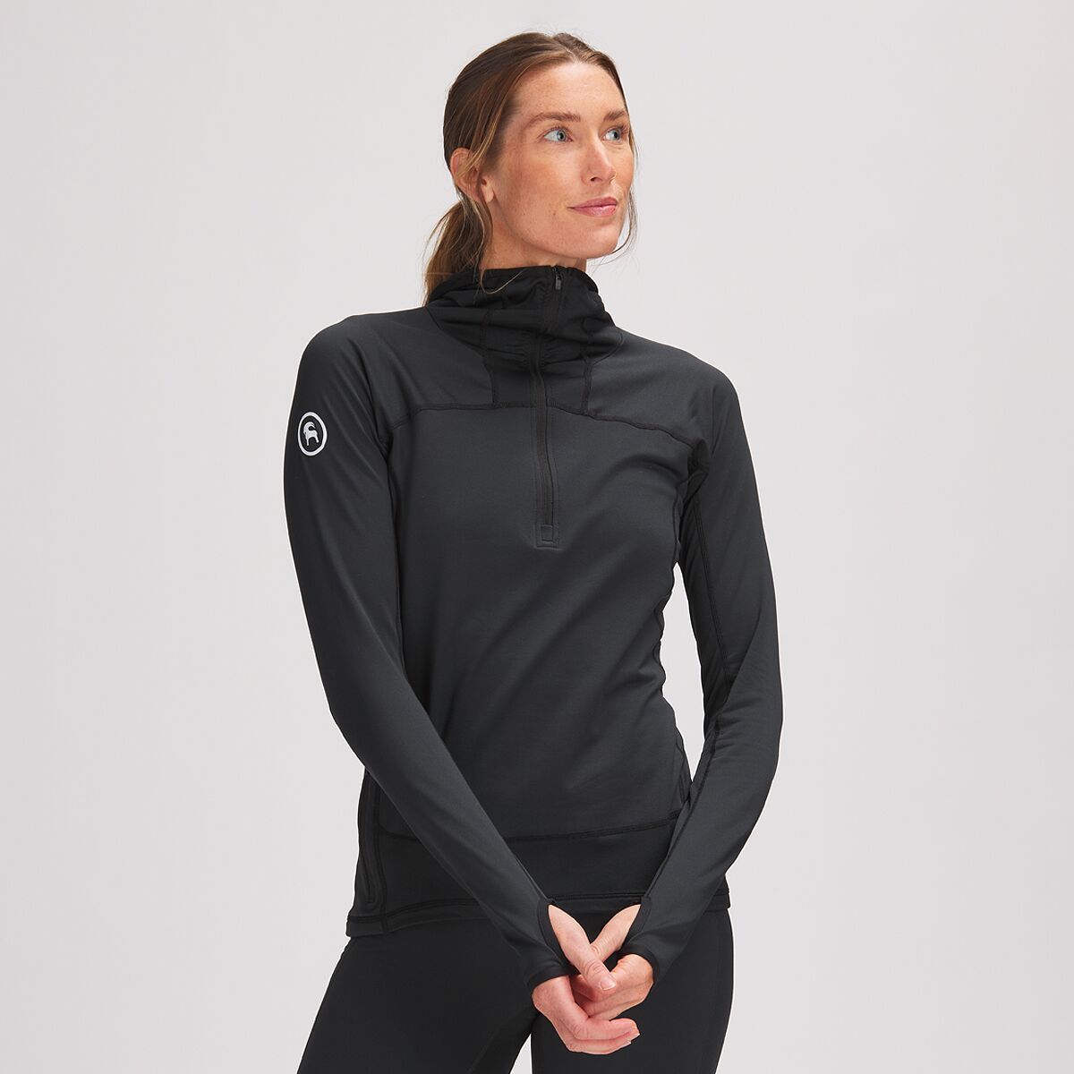 Backcountry Hybrid Grid Fleece Pullover - Women's Black, M