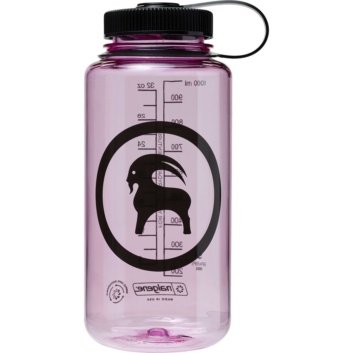 Backcountry x Nalgene Goat Logo 32oz Wide Mouth Sustain Bottle Cosmo/Black/Black, One Size